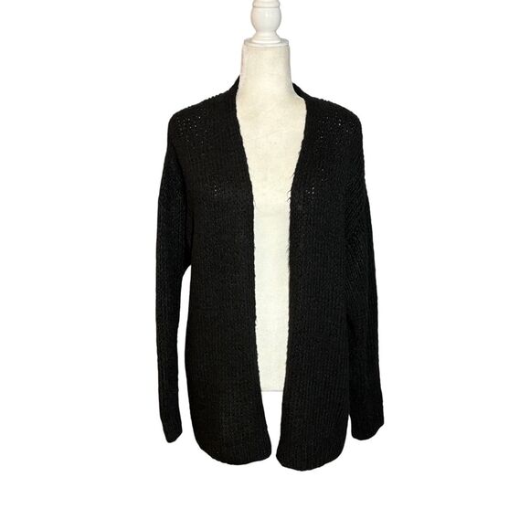 Urban Outfitters black fuzzy open knit cardigan - L - Picture 1 of 7